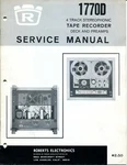 Roberts Model 1770D 4-TRACK Stereophonic Tape Recorder Deck Service Manual. Fixed Price $24.97.