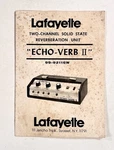 1970S Lafayette "echo-verb Ii" Reverb Unit Manual & Diagram 99-9216W Effects Box. Fixed Price $8.68.