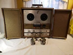 Phonola Magnecord Reel To Model 9005 Works With 2 Microphones. Fixed Price $250.00.
