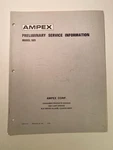 Ampex Tape Recorder Preliminary Service Information Repair Manual Model 985. Fixed Price $82.00.