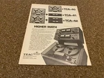 JBF55 Advert 11X8 Teac Simul-track Tca 40 41 & 42 Reel To Tape Recorders. Fixed Price $12.25.