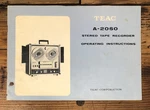 Teac Model A-2060 Reel To Owners / User Manual *original*. Fixed Price $24.97.
