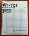 Pioneer RT-701 Reel To Tape Deck Owners Manual. Fixed Price $13.95.