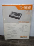 Sony Stereo Cassette Tapecorder TC-136SD Service Manual Original Vintage. Fixed Price $10.79.