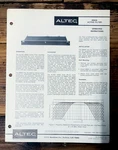 Altec Model 9880A Active Filter Owners Manual & Schematic *orig*. Fixed Price $19.97.