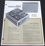 Sony Videocorder Model CV-2100 Flyer Early To MID-1970S. 1/2" Open Reel. Fixed Price $14.95.