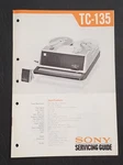 Sony TC-135, Dual Track Stereo Cassette-corder. Service Manual 14 Pages Japan. Fixed Price $19.99.