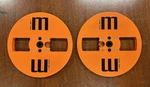 Lot Of 2 Maxell MR-7 Replica Orange Metal Reel-to-reel Tape Reels Spools.. Fixed Price $75.00.