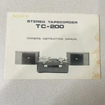 Sony TC-200 Stereo Tapecorder Owner's Instruction Manual 1964 Vintage Reel To. Fixed Price $24.99.