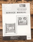 Roberts Model 1770D Reel To Service Manual *original*. Fixed Price $29.97.