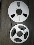Lot Of 2 10.5 Metal Take Up Reels & Tape- Agfa And Scotch 1/4"- Pair. Fixed Price $50.00.