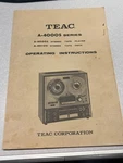 Teac A-4000S Reel-to-reel Operating Manual Original Vintage Owner Guide. Fixed Price $20.00.