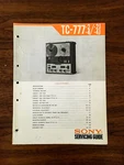 Sony TC-777-2 TC-777-4 Reel To Service Manual *original*. Fixed Price $39.97.