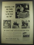 1956 Rca Victor Judicial Model 7TR3 Tape Recorder Advertisement. Fixed Price $19.99.