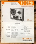 Sony TC-352D Reel To Service Manual *original*. Fixed Price $29.97.