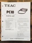 Teac / Tascam PC-10 Parts List Manual *original*. Fixed Price $14.97.