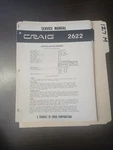 Craig 2622 Service Manual Original Repair Book Portable Cassette Recorder. Fixed Price $49.99.