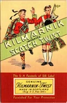 Advertising Postcard Kilmarnik Scotch Twist Bagpipes Kilt Wool Woven C1940. Fixed Price $9.99.
