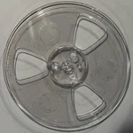 Ampex Classic 7" 3 Window Clear Empty Tape Reel, W/box + Bag. Fixed Price $7.95.