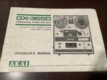Vintage Original Akai GX-365D Reel Tape Recorder Operator's Manual. Fixed Price $32.00.