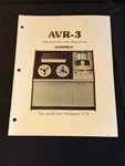 Ampex AVR-3 Videotape Recorder Reproducer Intelligent Vtr Booklet Vtg 1976 1970S. Fixed Price $95.00.