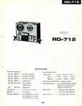 Vintage Sharp Service Manual Reel To Tape Recorder Model RD-712. Fixed Price $24.00.