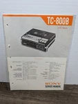 Sony TC-800B Reel To Tapcorder Service Manual Original Paperwork Vintage. Fixed Price $22.49.