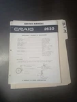 Craig 2630 Service Manual Original Repair Book Portable Cassette Recorder. Fixed Price $49.99.