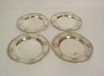 SET/4 E. G. Webster Silver Embossed 6.5" Dessert Plates (#1). Fixed Price $139.99.