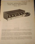 Heathkit SP-1A SP-2A Pre-amp Owners Assembly Service Manual Photocopy. Fixed Price $29.99.