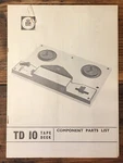 Bsr TD-10 / TD10 Reel To Service Manual *original*. Fixed Price $19.97.