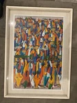 Fritz St Jean -popular Haitian Oil Painting Frame. Signed. Framed Rare. Fixed Price $221.00.