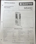 Sanyo . JULY/84/ M5450 Microcassette Recorder Service Manual. Fixed Price $20.00.