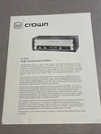 Original 1970 Crown 150 Dual Single Channel Amplifier Advertising Spec Sheet. Fixed Price $19.99.