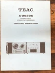 Teac A-2020U Reel To Owner / User Manual *original*. Fixed Price $29.97.