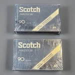 Two Scotch Master Iii 90 Minute Ferri-chrome Blank Cassette Tapes Unopened. Fixed Price $44.99.