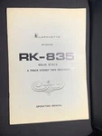 Lafayette RK-835 Owners Manual Solid State 4 Track Stereo Tape Recorder Original. Fixed Price $49.99.
