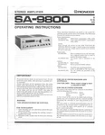 Pioneer SA-9800 Amplifier Owners Manual. Fixed Price $22.24.