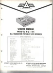 Panasonic Service Manual RQ-114. Fixed Price $22.99.