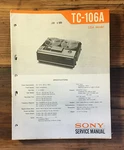 Sony TC-106A Tape Player Service Manual *original*. Fixed Price $14.97.