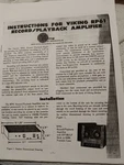 Viking RP61 RP62 Record Playback Amplifier Owners Service Manual Photocopy. Fixed Price $29.99.