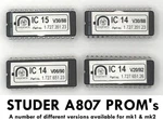 Studer A807 New Main Controller Eprom Chip Sets. Fixed Price $131.71.