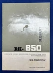 Original Lafayette RK-650 Tape Deck Instruction Manual. Fixed Price $14.95.