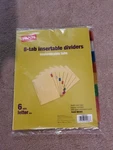 Staples 8-TAB Insertable Dividers 6 Sets Letter Size Customizable Tabs. Fixed Price $7.99.