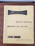 Sony MODEL464D 464-D Tape Recorder Service Manual *original*. Fixed Price $27.97.