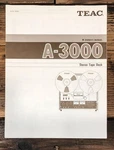 Teac A-3000 Reel To Owners / User Manual *original*. Fixed Price $29.97.