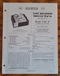 Vintage Rca Victor Tape Recorder Service Data Model Ygh 31 1965 No Amp RS-220. Fixed Price $14.95.