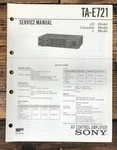 Sony TA-E721 / Preamplifier Service Manual *original*. Fixed Price $24.97.