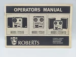 Roberts Model /iii 1725W 4-TRACK Tape Recorder Operators Manual. Fixed Price $24.99.