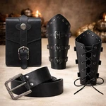 Viking Belt Set With Pouch & Leather Bracers Medieval Larp Cosplay Gear. Fixed Price $47.54.